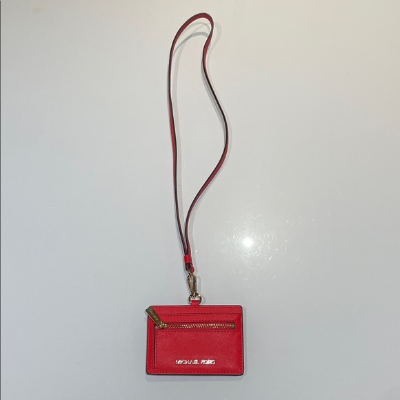*NEW* Michael Kors JET SET TRAVEL Saffiano Leather Card Holder with Lanyard - Picture 2 of 15